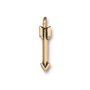 TierraCast Mini Arrow Charm ~ Antique Gold