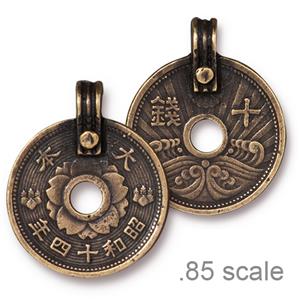 TierraCast Asian Coin Pendant ~ Brass Oxide