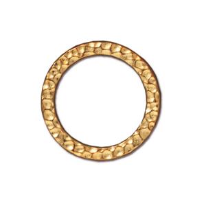 TierraCast Large Hammertone Ring ~ Bright Gold
