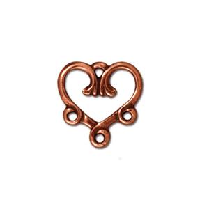 TierraCast 3-1 Vine Heart Link ~ Antique Copper
