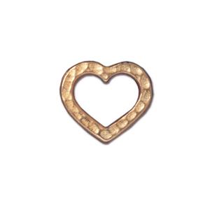 TierraCast Hammertone Heart Link ~ Bright Gold
