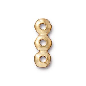 TierraCast 7mm Nugget 3 Hole Bar Link ~ Bright Gold
