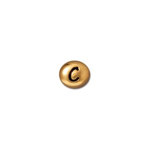 TierraCast Letter C Bead ~ Antique Gold
