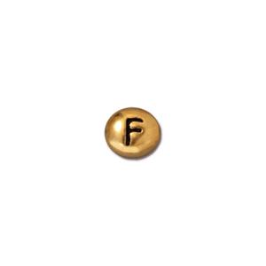 TierraCast Letter F Bead ~ Antique Gold