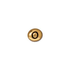 TierraCast Letter O Bead ~ Antique Gold