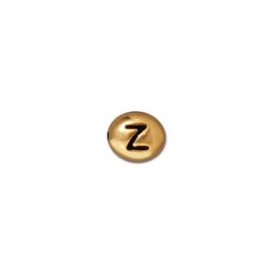 TierraCast Letter Z Bead ~ Antique Gold