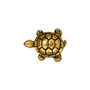 TierraCast Turtle Bead  ~ Antique Gold