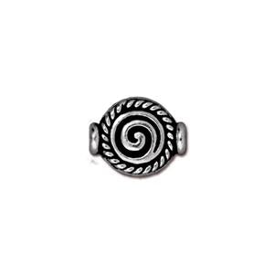 TierraCast Fancy Spiral Bead ~ Antique Silver