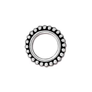 TierraCast Circle Bead Frame ~ 14mm (8mm Bead) ~ Antique Silver