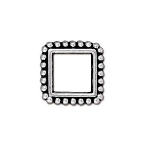TierraCast Square Bead Frame ~ 14mm (8mm Bead) ~ Antique Silver