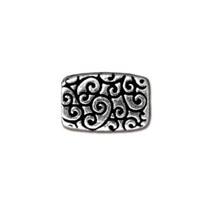 TierraCast Rectangle Scroll Bead ~ Antique Silver