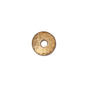 TierraCast Hammertone Large Hole Bead Cap 10mm ~ Bright Gold