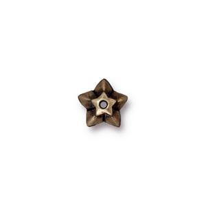 TierraCast Star Bead Cap ~ 8mm ~ Brass Oxide