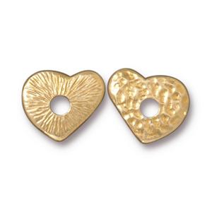 TierraCast Rivetable Heart Bead ~ Bright Gold