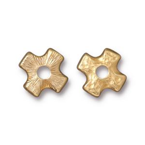 TierraCast Rivetable Cross Bead ~ Bright Gold