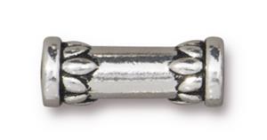 TierraCast Tube Bead ~ 15mm Lotus ~ Antique Silver
