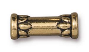 TierraCast Tube Bead ~ 15mm Lotus ~ Antique Gold