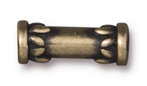 TierraCast Tube Bead ~ 15mm Lotus ~ Brass Oxide