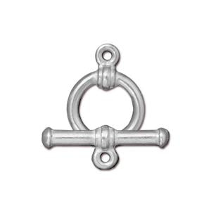 TierraCast Bar & Ring Toggle Clasp ~ Silver