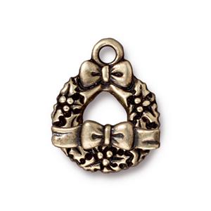 TierraCast Xmas Wreath Toggle Clasp - Brass Oxide ~ DISCONTINUED