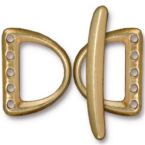 TierraCast 5-Hole D-Ring ~ Clasp Set ~ Bright Gold