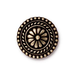 TierraCast Large Bali Button ~ Brass Oxide