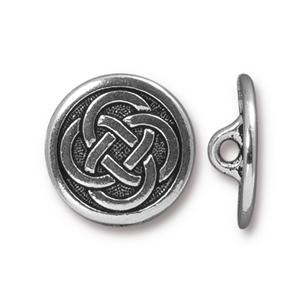 TierraCast Celtic Knot Button ~ Antique Silver
