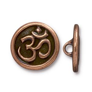 TierraCast Om Button ~ Antique Copper