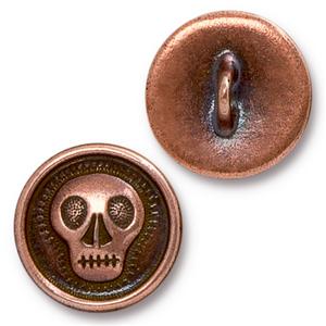 TierraCast Skully Button ~ Antique Copper