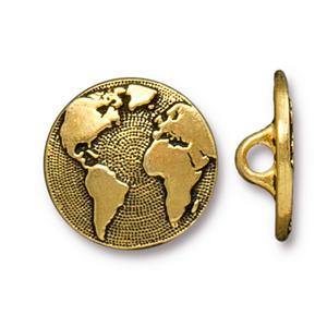 TierraCast Earth Button ~ Antique Gold