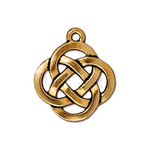 TierraCast Open Round Celtic Knot Pendant ~ Antique Gold