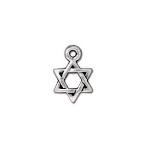 TierraCast Small Star of David Charm - Antique Silver