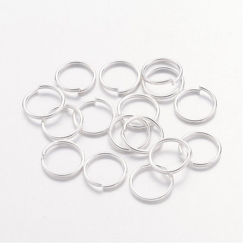 100 Silver Plated Jump Rings ~ 8mm