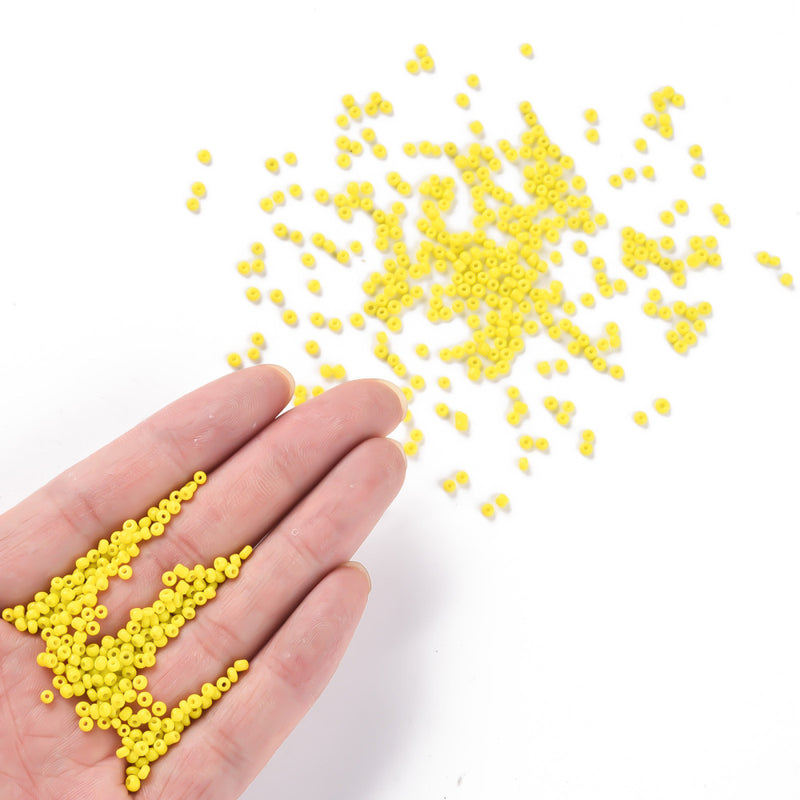3mm Seed Beads ~ 20g ~ Opaque Yellow