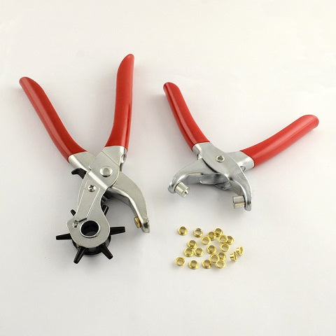 Hole Puncher and Eyelet Pliers Set (comes with 20 eyelets)