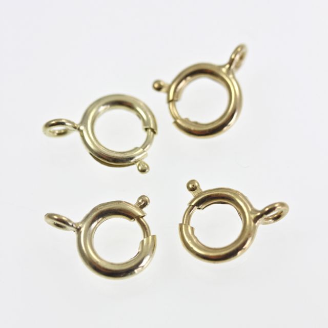 Gold Plate Bolt Ring ~ Bag of 4 ~ 9mm (Made in the UK)