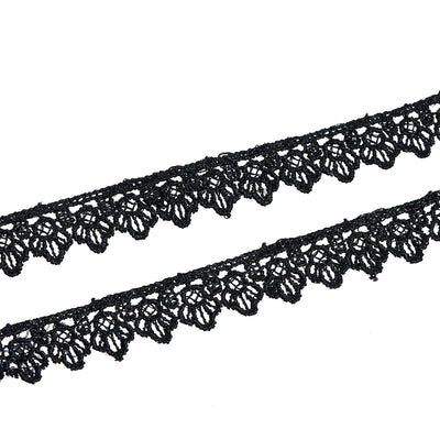 50cm Of Polyester Lace Trim ~ Black ~ 18mm wide