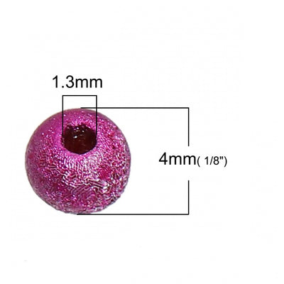 4mm Round Acrylic Stardust Beads ~ Mixed Colours ~ Pack of 100