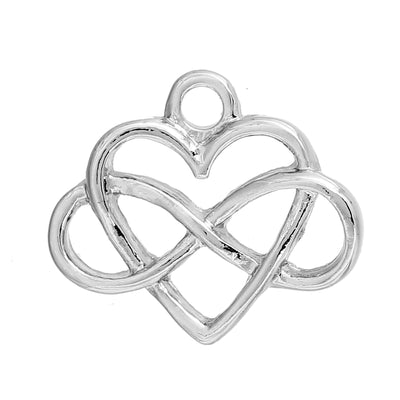 Rhodium Plated Endless Love Pendant ~ 16x14mm ~ Buy One Get One FREE