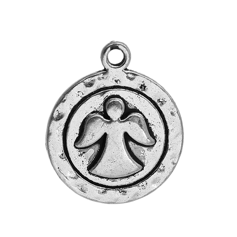 1 x Antique Silver Angel Charm ~ 18x15mm ~ Lead and Nickel Free