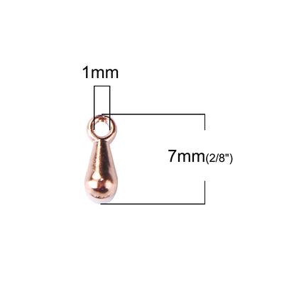 10 x Rose Gold Plated Drop Shaped Charms ~ 7x3mm