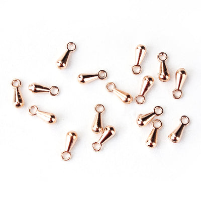 10 x Rose Gold Plated Drop Shaped Charms ~ 7x3mm