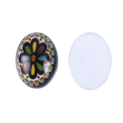 1 x Resin Thick Dome Cabochon ~ 18x13mm ~ Flowers