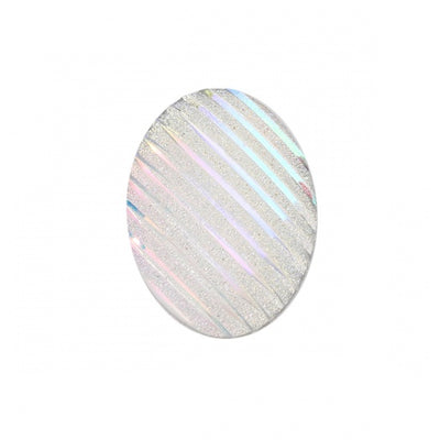 25x18mm Resin Textured Cabochons ~ White AB ~ Pack of 2