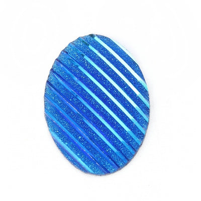 25x18mm Resin Textured Cabochons ~ Blue AB ~ Pack of 2