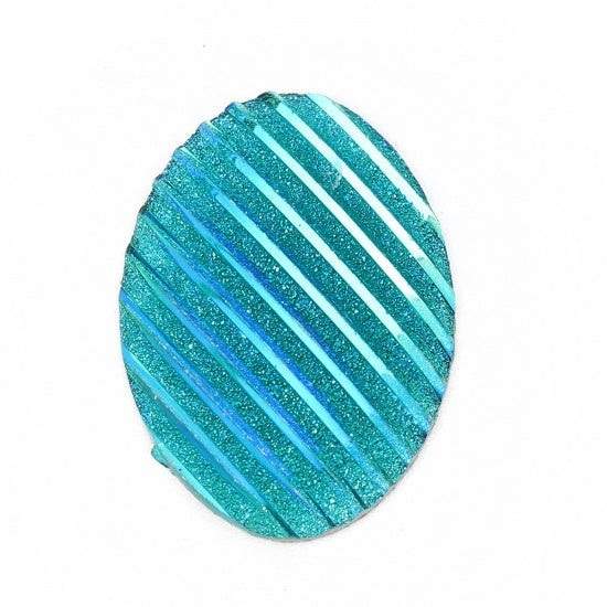 25x18mm Resin Textured Cabochons ~ Sea Green AB ~ Pack of 2