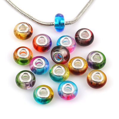 Resin Pandora Style European Charm Beads ~ Mixed ~ Pack of 5