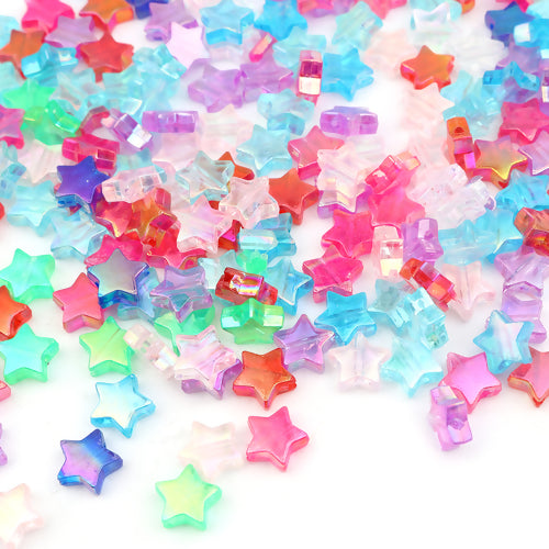 11x10mm Acrylic Star Shaped Beads ~ Mixed Colours ~ Pack of 20