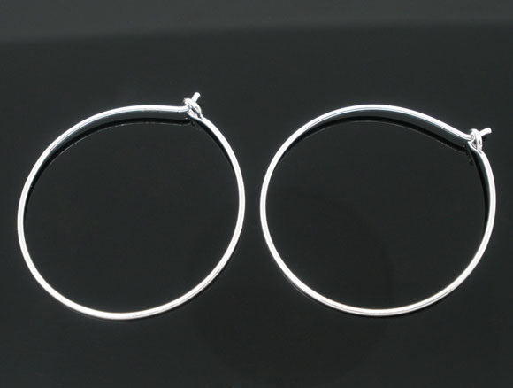 10 x Silver Plated Wine Glass Hoops ~ 29x25mm