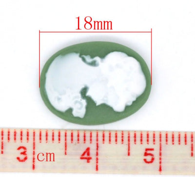 18x13mm Resin Cameo Cabochons ~ Mixed ~ Pack of 5